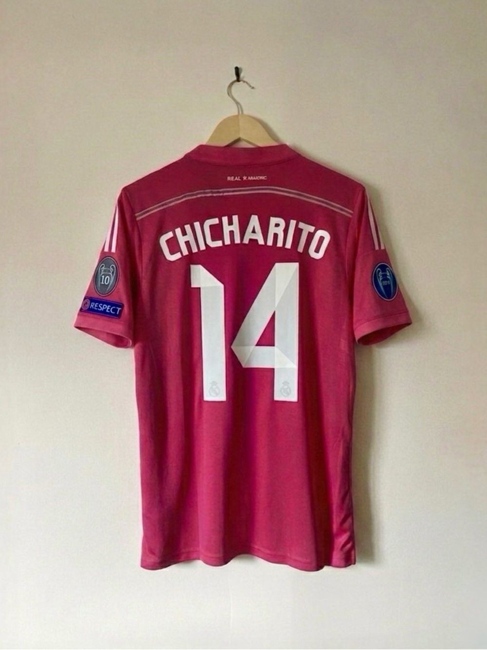 Real Madrid 14/15 UCL  Chicharito #14  Jersey Pink Size Medium